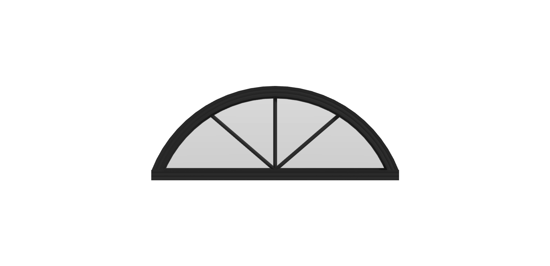 Arch / Ellipse  Window (fixed) - (Black outside/white inside)