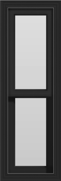 Single Hung Sidelite Window (Clear Lite) - (Black outside/white inside)