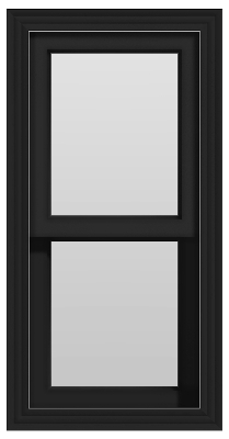 Single Hung Window (No Divided Lites) - (Black outside/white inside)
