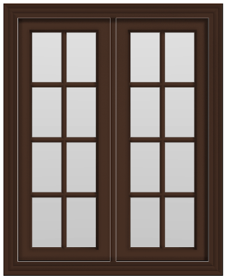 Double Casement Window - (Brown outside/white inside)