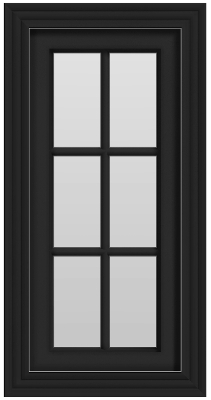 Single Casement Window - (Black outside/white inside)