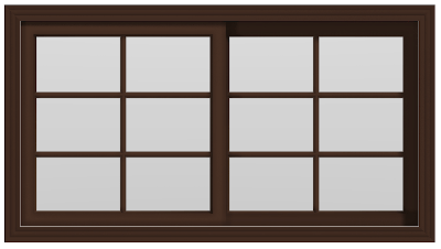 Double Slider Tilt&Turn Window (67"Wx37"H) - (Brown outside/white inside)