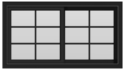 Double Slider Turn Window (67"Wx37"H) (Black)