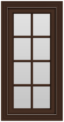 Single Casement Window - (Brown outside/white inside)