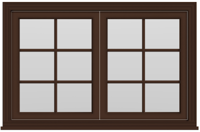 Double Slider Tilt &Turn Window (58"Wx37"H) - (Brown outside/white inside)