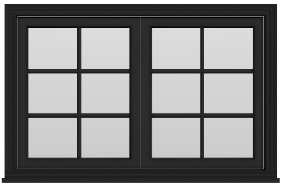 Double Slider Turn Window (58"Wx37"H) (Black)