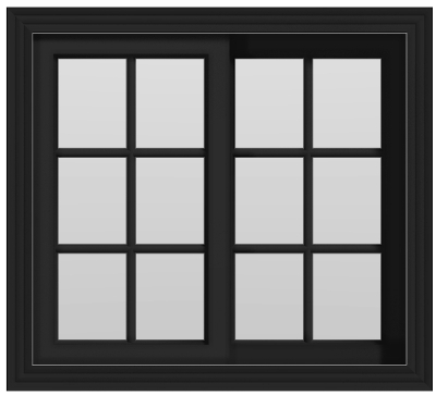 Double Slider Turn Window  (41"Wx37"H) (Black)