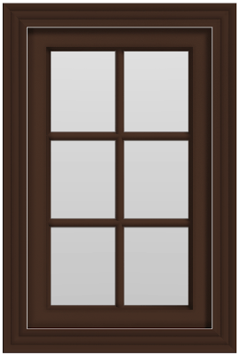Single Casement Window - (Brown outside/white inside)