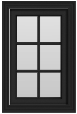 Single Casement Window - (Black outside/white inside)