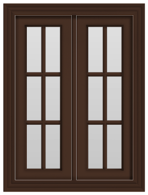 Double Casement Window - (Brown outside/white inside)
