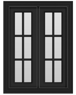 Double Casement Window - (Black outside/white inside)