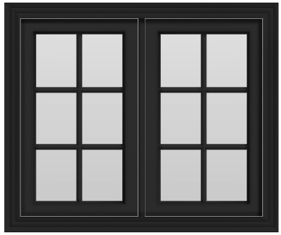Double Casement Bar Window - (Black outside/white inside)