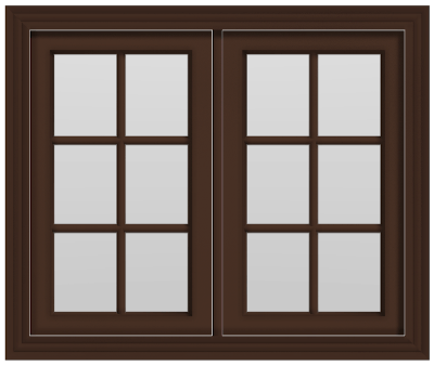 Double Casement Bar Window - (Brown outside/white inside)