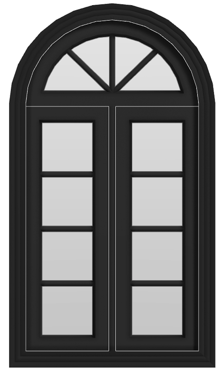 Arch+ Casement Window - (Black outside/white inside)