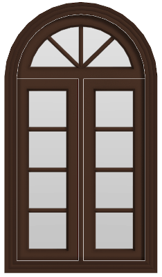 Arch+ Casement Window - (Brown outside/white inside)