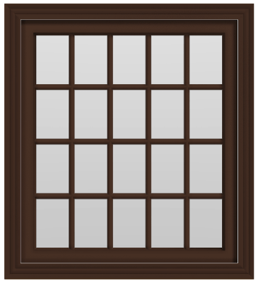 20-Pane Picture Window (fixed) - (Brown outside/white inside)