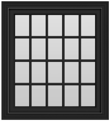 20-Pane Picture Window (fixed) - (Black outside/white inside)