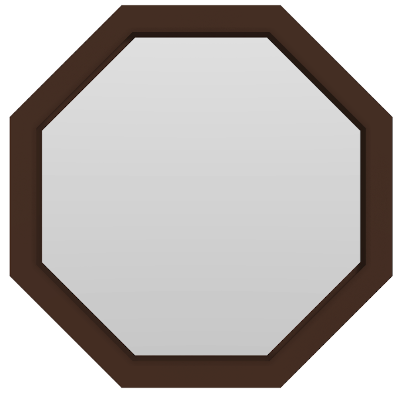 Octagonal 2 Window (fixed) - (Brown outside/white inside)