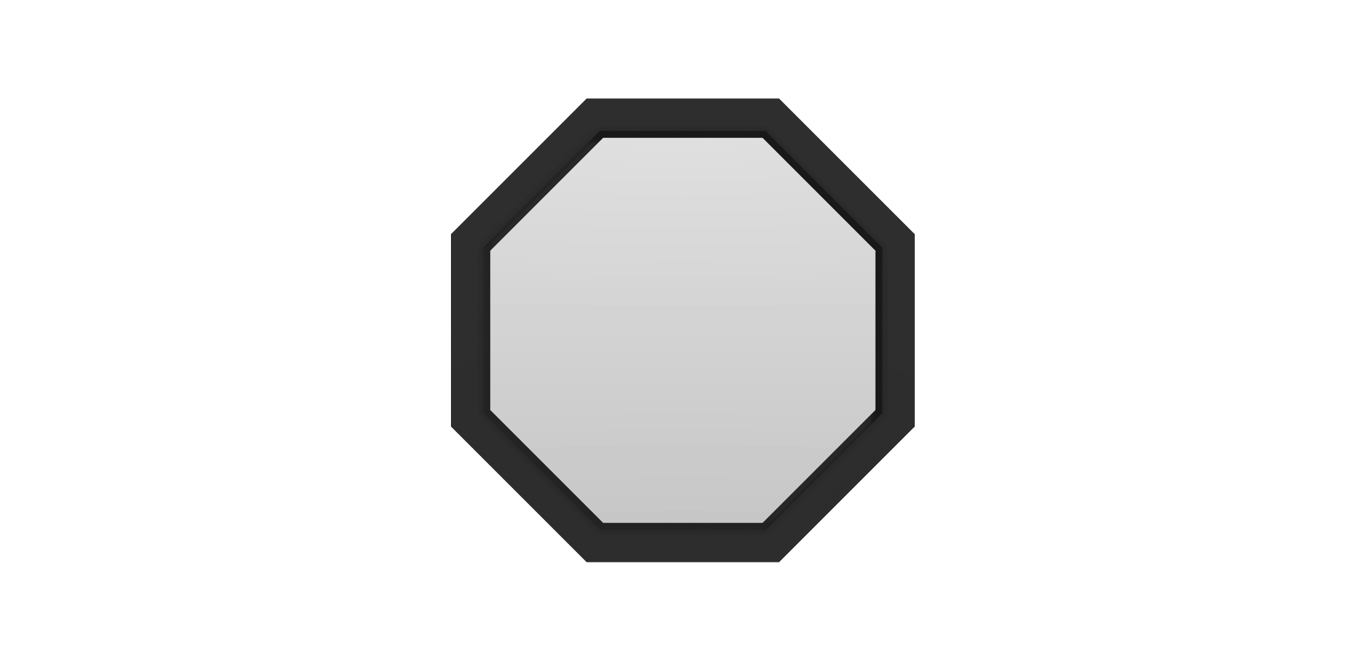 Octagonal 2 Window (fixed) - (Black outside/white inside)