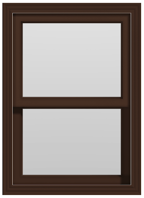 Large Double Hung Window (No Divided Lites) - (Brown outside/white inside)