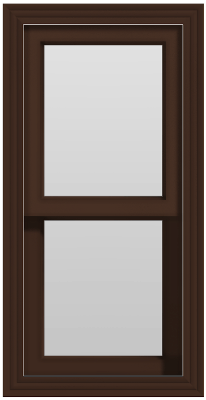 Double Hung Window (No Divided Lites) - (Brown outside/white inside)