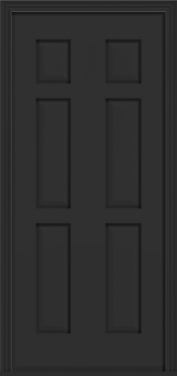 Metal Deluxe Solid Single Door - Polytex Coating, 36"W (Black)