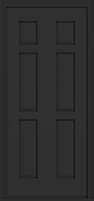 Metal Deluxe Black Solid Single Door (36" W, Black outside/white inside)