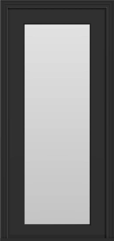 Metal French Clear Lite Single Door (Polytex Coating, 36"W) (Black outside/white inside)