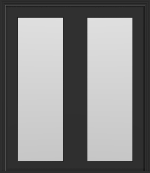 Metal French clear lite Double Doors (Polytex Coating, 68"W) (Black outside/white inside)