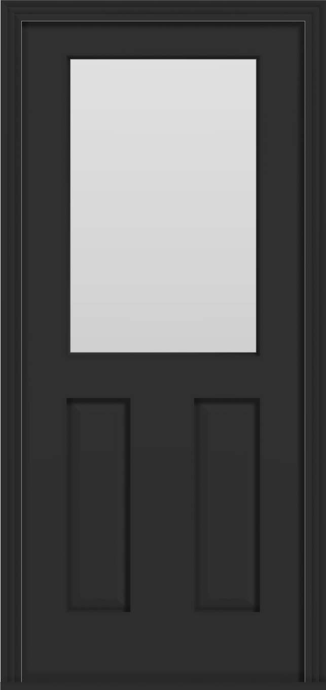 Metal Deluxe Clear lite Single Door - Polytex Coating, 36"W (Black outside/white inside)