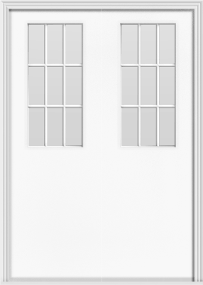 Metal French 12-Lite Double Doors (Polytex Coating, 56"W)