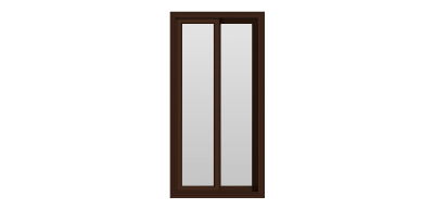 Large Double Hung Window (No Divided Lites) - (Brown outside/white inside)