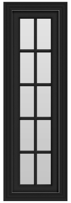 10-Pane Sidelite Window (Casement) (17 w x 57 H) - (Black outside/white inside)
