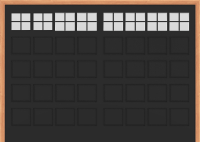 Steel Insulated Garage Door with Stockton Window (14’ x 10’) (Black outside/white inside)