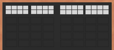 16' Steel Insulated Solid Panel Garage Door (Black outside/white inside)