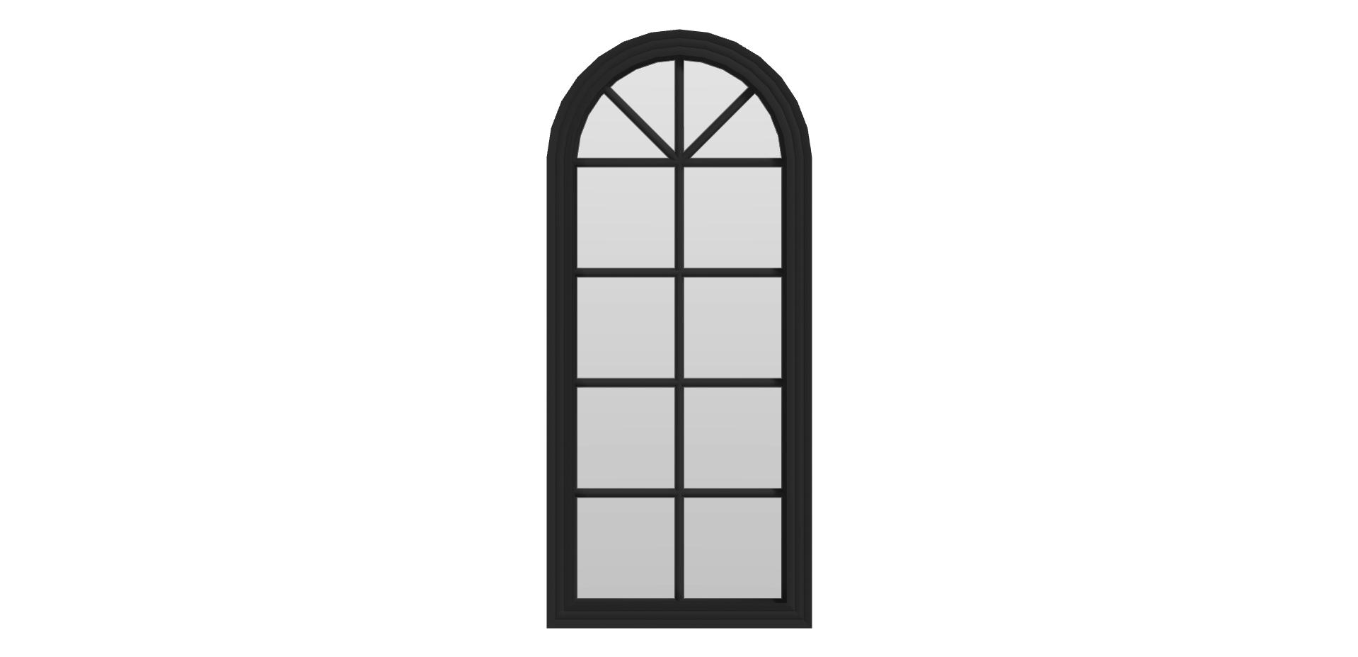 Arch+ 8-Panel Window (fixed) - (Black outside/white inside)