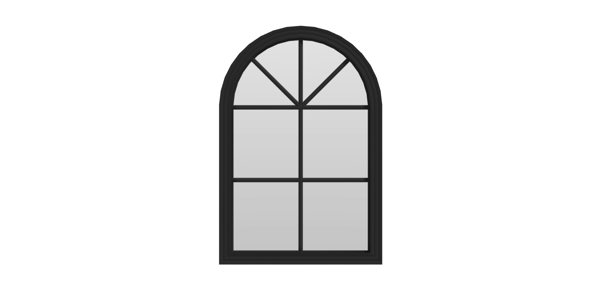 Arch+ 4-Pane Window (fixed) - (Black outside/white inside)