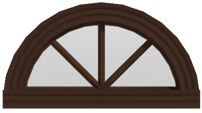 Arch AA Window (fixed) - (Brown outside/white inside)