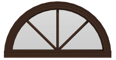 Arch C Window (Fixed) - (Brown outside/white inside)