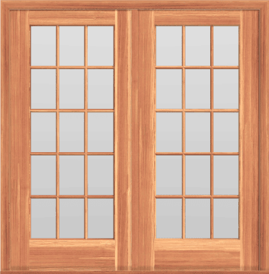 French 30-Lite Wood Double Doors