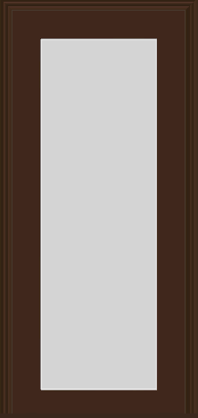 Metal French clear lite Double Doors (Polytex Coating, 56"W, Brown, Frosted) (Brown outside/white inside)