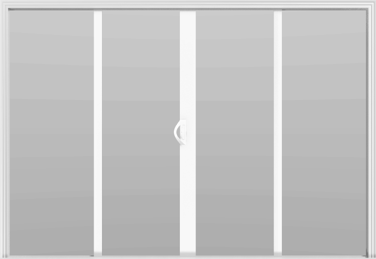 Fiberglass 4 Panel - 10' Sliding Patio Door 80" - White
