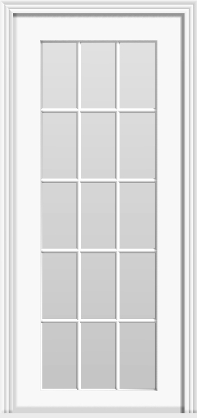 Fiberglass 15-Lite Single Door (36" x 80") - White
