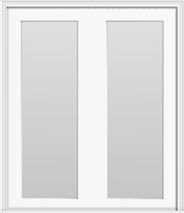 Fiberglass Clear Lite Double Doors (Frosted) (64"x 80") - White