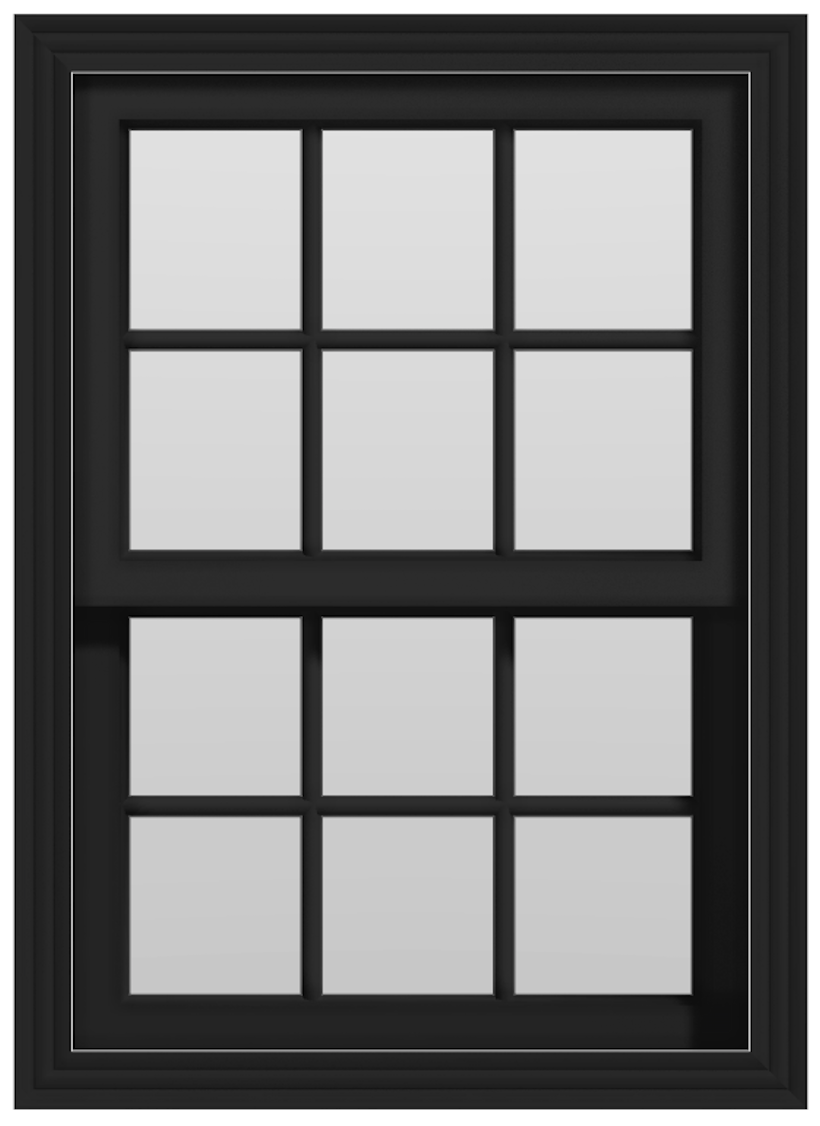 Fiberglass Large Single Hung Window (Full Lites) (Black)