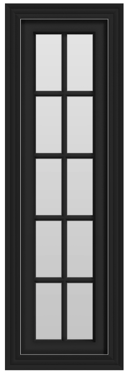 Fiberglass 10-Pane Sidelite Window (fixed) (Black)