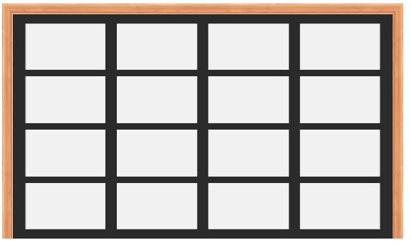 Ultra Modern Black Aluminum Garage Door w/Frosted Glass (12'X7') (Black outside/white inside)
