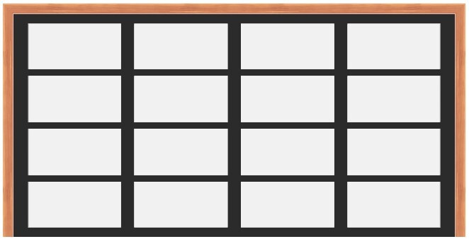 Ultra Modern Black Aluminum Garage Door w/Frosted Glass (14'X7') (Black outside/white inside)