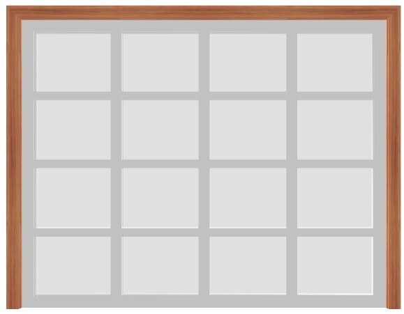Ultra Modern White Aluminum Garage Door w/Frosted Glass (9' x 7')