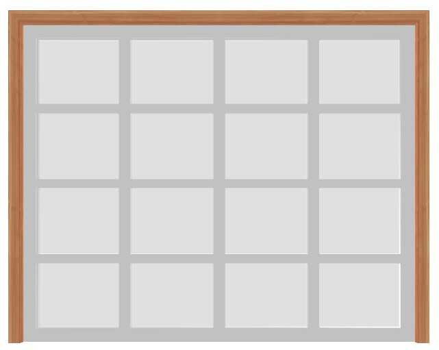 Ultra Modern White Aluminum Garage Door w/Frosted Glass (10' x 8')